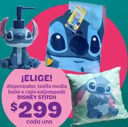 Soriana Híper DISNEY STITCH dispensador, toalla medio baño o cojín estjampado oferta