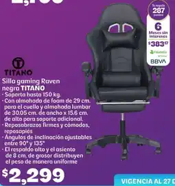 Soriana Híper Titano silla gaming raven negro oferta