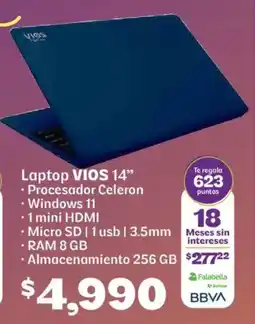 Soriana Híper Vios laptop 14" oferta