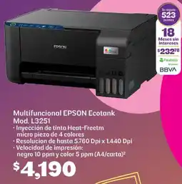 Soriana Híper Epson multifuncional ecotank oferta