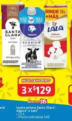 Walmart Santa clara, alpura o lala leche entera oferta