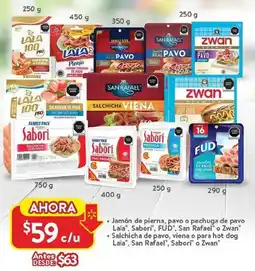 Walmart Lala, sabori, fud, san rafael o zwan jamón de pierna, pavo o pechuga de pavo oferta