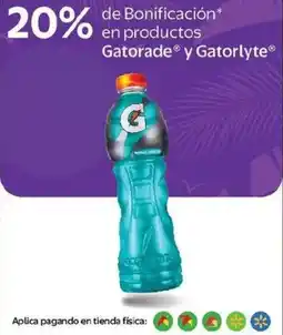 Walmart Gatorade y gatorlyte de bonificación en productos oferta