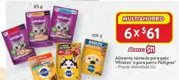 Walmart Whiskas o para perro pedigree alimento húmedo para gato oferta