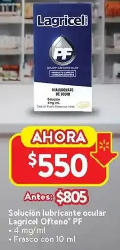 Walmart Lagricel ofteno pf solución lubricante ocular oferta