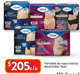 Walmart Tena variedad de ropa interior desechable oferta