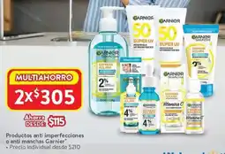 Walmart Garnier productos anti imperfecciones o anti manchas oferta