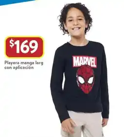 Walmart Playera manga larg con aplicación oferta