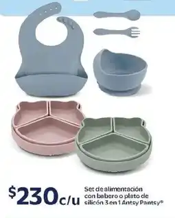 Walmart Antsy pantsy set de alimentación con babero o plato de silicón 3 en 1 oferta