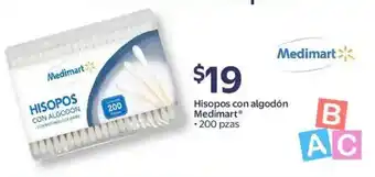 Walmart Medimart hisopos con algodón oferta