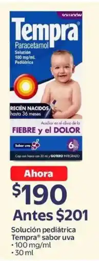 Walmart Tempra sabor uva solución pediátrica oferta