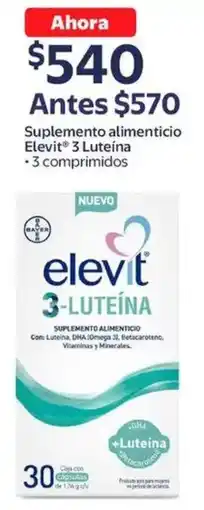 Walmart Elevit suplemento alimenticio 3 luteína oferta
