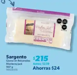 Sam's Club Sargento queso en rebanadas monterey jack oferta