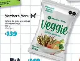 Sam's Club Member's mark botana de papa y vegetales sal del himalaya oferta