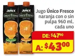 Soriana Mercado Único fresco jugo naranja con o sin pulpa oferta