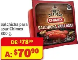 Soriana Mercado Chimex salchicha para asar oferta