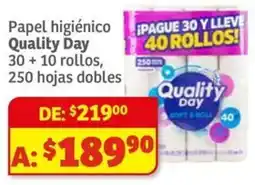 Soriana Mercado Quality day papel higiénico oferta