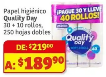 Soriana Mercado Quality day papel higiénico oferta