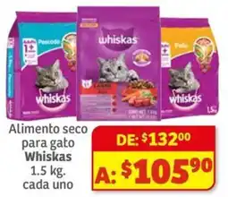 Soriana Mercado Whiskas alimento seco para gato oferta