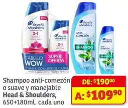 Soriana Mercado Head & shoulders shampoo anti-comezón o suave y manejable oferta