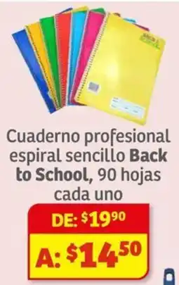 Soriana Mercado Back to school cuaderno profesional espiral sencillo oferta