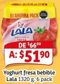 Soriana Mercado Lala yoghurt fresa bebible oferta