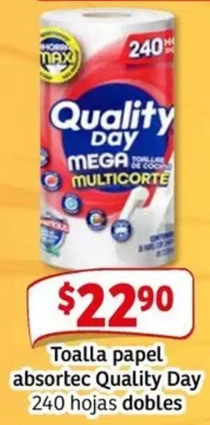 Soriana Mercado Quality day toalla papel absortec oferta