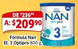 Soriana Mercado Nan fórmula et. 3 optipro oferta