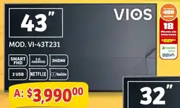 Soriana Mercado Vios smart tv 43" oferta