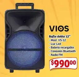 Soriana Mercado Vios bafle doble 12" oferta