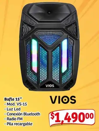 Soriana Mercado Vios bafle 15" oferta