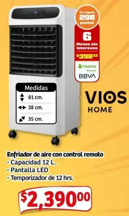 Soriana Mercado Vios home enfriador de aire con control remoto oferta