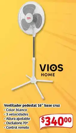 Soriana Mercado Base cruz ventilador pedestal 16" oferta
