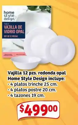 Soriana Mercado Home style design vajilla redonda opal oferta