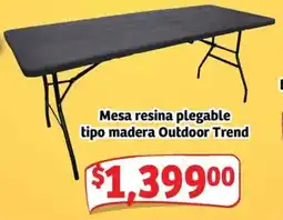 Soriana Mercado Outdoor trend mesa resina plegable tipo madera oferta