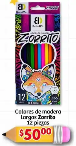 Soriana Mercado Zorrito colores de madera largos oferta