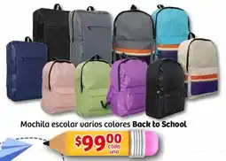 Soriana Mercado Back to school mochila escolar varios colores oferta