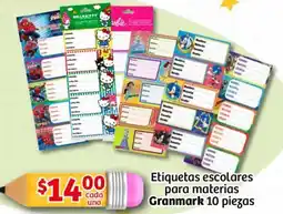 Soriana Mercado Granmark etiquetas escolares para materias oferta