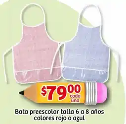 Soriana Mercado Bata preescolar colores rojo o azul oferta