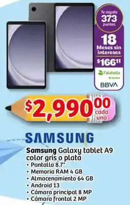 Soriana Mercado Samsung galaxy tablet a9 color gris o plată oferta