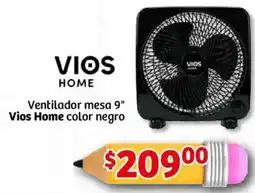 Soriana Mercado Vios home ventilador mesa 9" color negro oferta