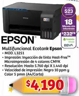 Soriana Mercado Epson multifuncional ecotank oferta