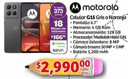 Soriana Mercado Motorolá celular g15 gris o naranja oferta