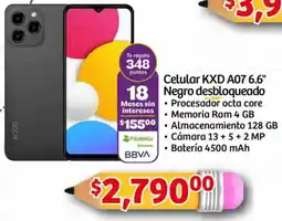 Soriana Mercado Celular KXD A07 6.6" 18 negro desbloqueado oferta