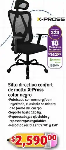 Soriana Mercado X-pross silla directiva confort de malla color negro oferta
