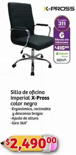 Soriana Mercado X-pross silla de oficina imperial color negro oferta