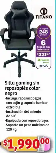 Soriana Mercado Titano silla gaming sin reposapiés color negro oferta