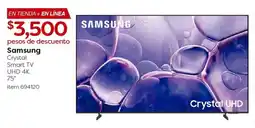 Costco Samsung Crystal Smart TV UHD 4K 75" oferta