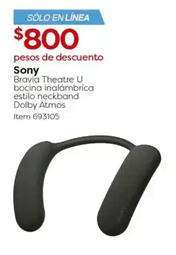 Costco Sony Bravia Theatre U bocina inalámbrica Estilo neckband oferta