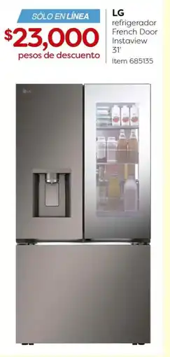 Costco LG refrigerador French Door Instaview 31" oferta